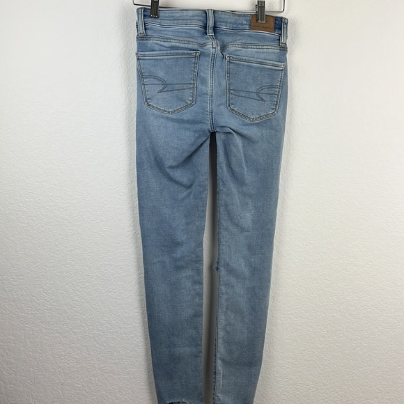 American Eagle Next Level Stretch Jegging Denim Distressed Size 00 Preowned - Picture 9 of 12
